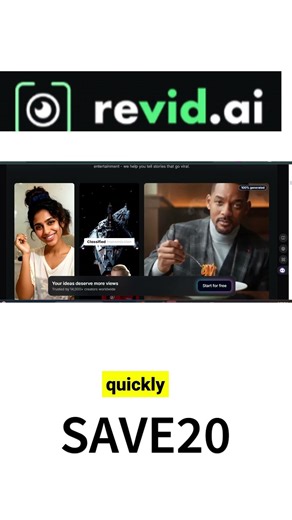 Revid AI – Reviews & Code SAVE20 👇 Free AI Video Editing Tool | Pricing,