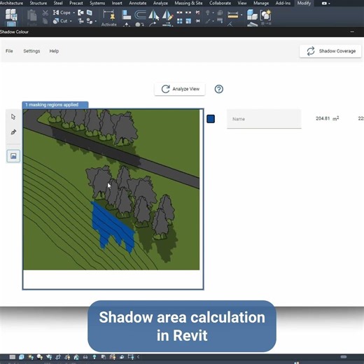 Shadow Area Calculation in Revit