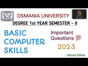 BASIC COMPUTER SKILLS || DEGREE || SEM 2 || 2023 || IMPORTANT QUESTIONS 💯 || ‪@shivanipallela‬