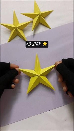 3D STAR ⭐ | #shorts #3dstar #star #origami #diy #handmade #cute #ramadan #decoration #zarmeenadiy