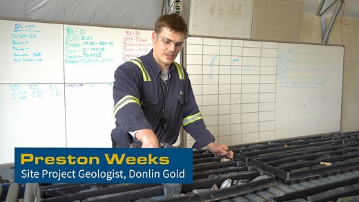 Meet Preston Weeks, Donlin Gold’s site project geologist. Every core that arrives at camp is carefully measured, cleaned, logged and sampled. Preston walks through the process from marking rock types and mineralization to using an XRF to identify elements associated with gold, all to ensure accurate sampling and high-quality data that guides the project’s work. View our current openings at donlingold.com/careers. | Donlin Gold LLC