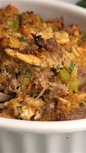 Southern Cornbread Dressing is straightforward, reliable, and ideal when you need something delicious without fuss. A holiday staple you can make ahead or serve fresh. Full printable recipe → JenniferCooks.com | Jennifer Cooks