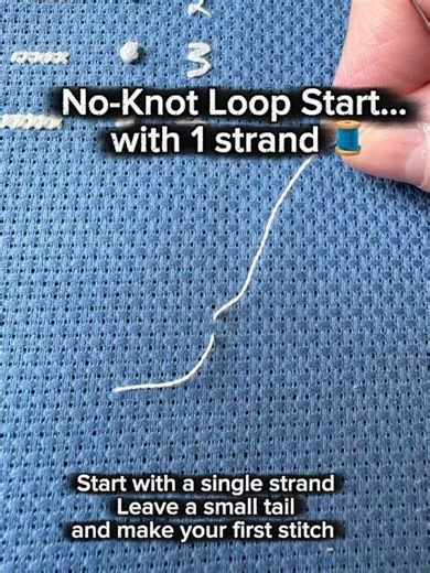 Cross Stitch Hack: No-Knot Loop Start with ONE Strand!