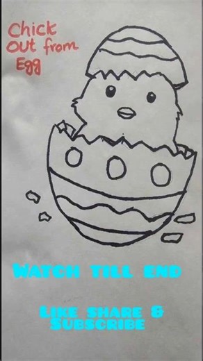 How to Draw a Cute Chick Hatching from an Egg 🐣 | Easy Drawing for Beginners