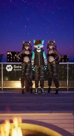 AI Sora Furry Video - Sims Fursuiter in his World is chilling with great goth girls at his cozy Home