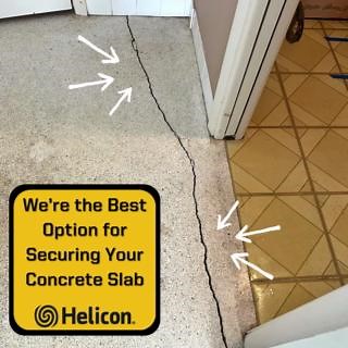 Does your concrete need repair? We are the best option to choose for this type of service. By the time our work is finished, you can trust that your concrete slab will be secure moving forward. Let this be the year of completing your renovations and repairs! 🙌 Start today by calling us at 844-Helicon. #chemicalgrout #concreterepair #homeimprovement | Helicon