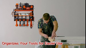 Wall Mount Tool Organizer - Thicker, Heavy Duty Tool Holder for 5 Power Tools, 31 Hand Tools, 2 Large Shelves. Unique Black/Green, Mounting Hardware for Garage, DIY Workshop