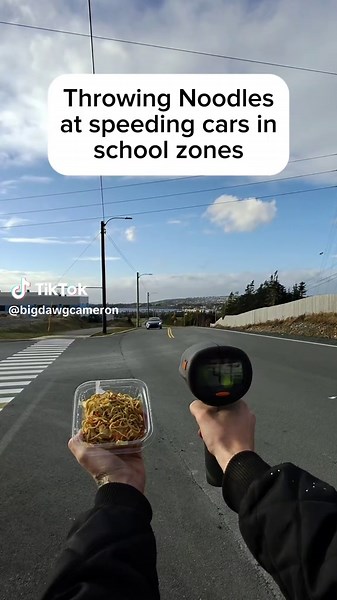 Throwing Noodles at Speeding Cars: A School Zone Prank
