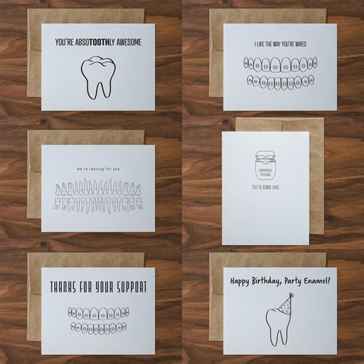 Greeting Card Boxed Set: Dental, Orthodontics, Dentist, Orthodontist, Teeth, Tooth, Braces, Oral Care - Etsy