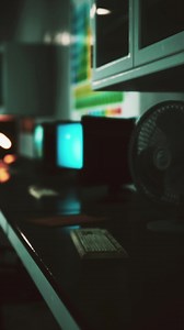 old dark vintage computing laboratory