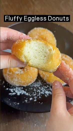 Fluffy Eggless Doughnuts 🍩