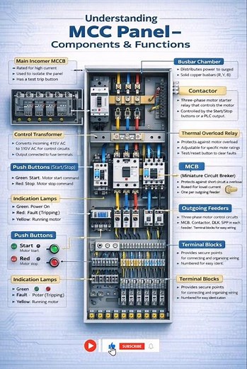 MCC panel components & function.#electrical #engineering #viral #electrician