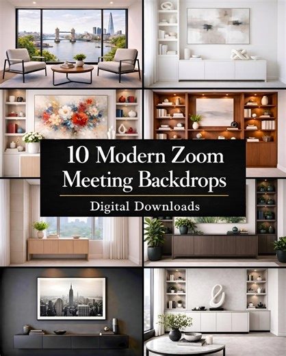 10 Modern Zoom Backgrounds | Professional Virtual Office Backdrop | Teams & Google Meet | Digital Download - Etsy