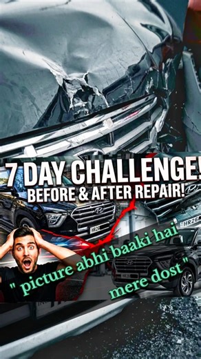 😱😱-From front loss to super Gloss 7 day challenge ✨✨@gaganpaints1313 #automobile #detailing #ppf