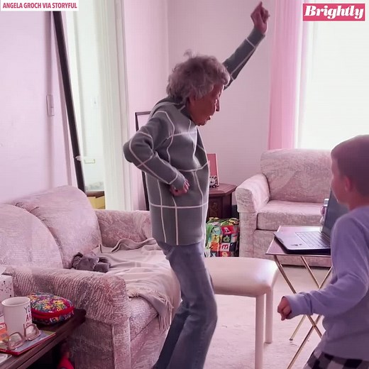 This 102-year-old woman participating in her great-grandson's physical education class is sure to put a smile on your face. https://gma.abc/3fagaoR | Good Morning America
