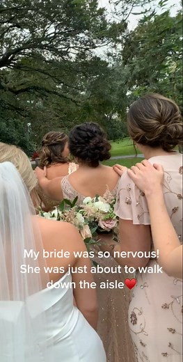 Nervous Bride Moments Before Walking Down the Aisle