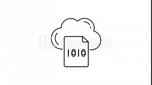Cloud encryption decryption Concept, Encoding or transforming data before storage vector icon design, Cloud computing and Web hosting services Symbol, Binary File Sign stock illustration Stock Video