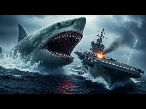Could a GIANT MEGALODON ATTACKS AIRCRAFT CARRIER & Win? The Ultimate Naval Nightmare!