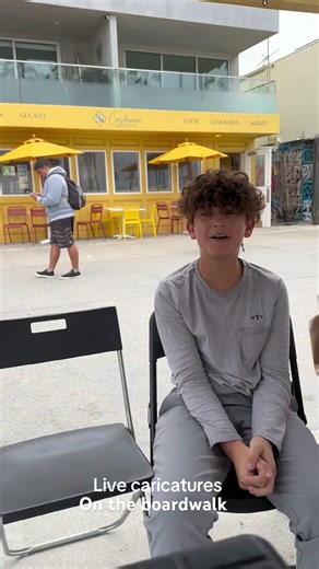 Quick live drawing on the boardwalk #california #venicebeach #caricatures #funny #art #fun #memories