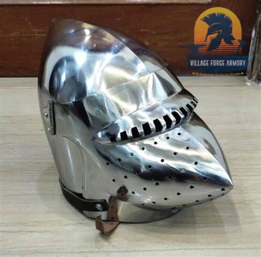 Medieval Bascinet Helmet – Steel Knight Helm, 14th Century European Armor, Reenactment & LARP Costume Included Padded Cap and Helmet Stand - Etsy