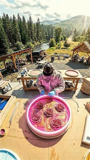 Pouring 50 Roses Into Resin and the Result is INSANE #resinart #satisfying