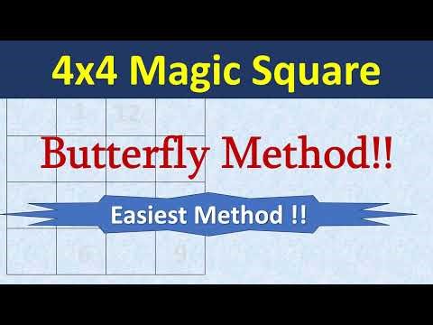 4x4 Magic Square. Butterfly Method! Easiest Method !!