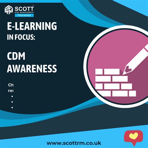 SRM - HSEQ and FM Consulting, Training & Recruitment on Instagram: "📣Our e-learning focus this week is on CDM Awareness📣⁠ ⁠ Our e-learning course on CDM Awareness introduces the key principles of the Construction (Design and Management) Regulations and their application across different types of projects. The course covers:⁠ 🔸The core concepts and purpose of the CDM Regulations⁠ 🔸The various duty holder roles required for construction projects⁠ 🔸The key documentation that must be prepared a