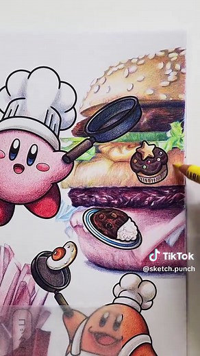 星のカービィ3色塗り絵