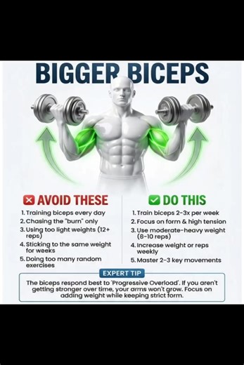 THE BEST BICEPS EXERCISES Stop half-repping your way to nowhere. 🚫 If you want sleeves that actually look full from every angle, you can’t just curl and pray. You need to target the short head (for that boulder peak), the long head (for width), and the brachialis (for thickness). Here are the 10 best exercises to build complete biceps development. Save this for your next arm day. 💪 1️⃣ Barbell Curl – The mass builder. Hit that standing straight bar for overall thickness. 2️⃣ Incline Dumbbell C