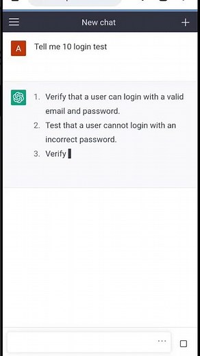 chat gpt login test cases