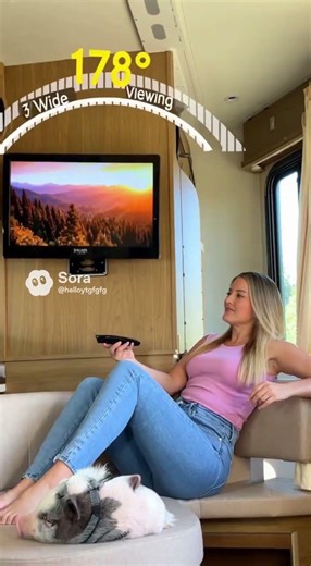 SYLVOX 22" Smart RV TV with TV Mount, 12 Volt TV DVD Player, 1080P FHD Smart Android TV Limo Series