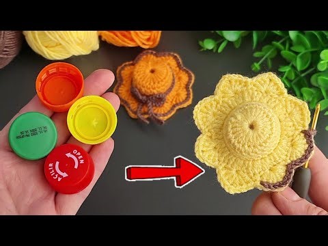 🧶Upcycle Plastic Caps into Cute Hats | Creative Crochet Keychain 🧶