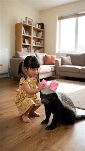 The world's toughest animal vs. a pink bow 🎀😳 地表最悍的平頭哥，居然向「她」妥協了？ #shorts