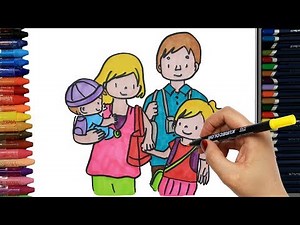 Wie zeichnet man Familie | Ausmalen Kinder | Kindervideos | Malen und Zeichnen für Kinder