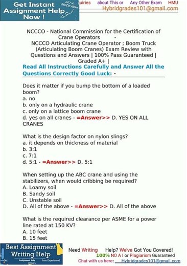 NCCCO National Commission for the Certification of Crane Operators NCCCO Articulating Crane Operator