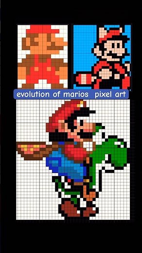 マリオシリーズのドット絵描いてみたevolution of mario#art #マリオ #mariokart #shorts #ドット絵#games #gameshorts #mariobros