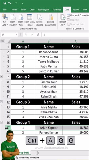 How to Group Data in Excel – Expand & Collapse Rows #excel #exceltips #excelforbeginners In this tutorial, you’ll learn how to use Excel’s Group feature to easily expand and collapse rows. This simple trick helps you organize large datasets, improve readability, and manage reports more efficiently. Perfect for anyone who wants to keep their spreadsheets clean and professional! ✅ Excel Daily Tips – Learn Basic Excel Fast! (Hindi) 📺 Watch here: https://www.youtube.com/playlist?list=PLi9J7izxN372-