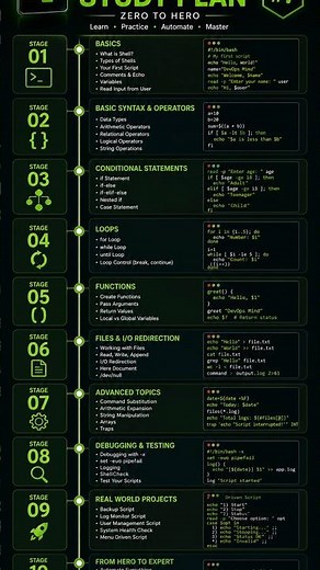 Shell Scripting Roadmap 🔥 Learn Bash from Zero to Hero