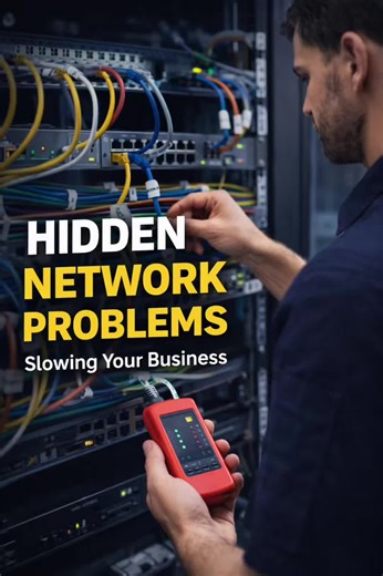 Is your network working… but still slow? Hidden issues like poor cabling, outdated hardware, and overloaded switches quietly reduce performance. Slow networks cost time and money. #N#NetworkProblemsB#BusinessTechS#SlowNetworkI#ITTipsExpertFixSolutions