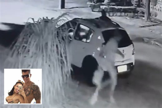 Moment personal trainer finds wife 'cheating' dragging man from car & beating him