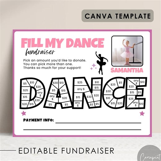 Dance Fundraiser, Fill My Dance Fundraiser Printable, Editable Fundraiser Form Template for Dance Team, Sponsor My Season Fundraiser Idea - Etsy