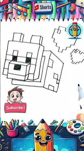 How to Draw the Wolf from Minecraft 🐺 | Drawings for Kids