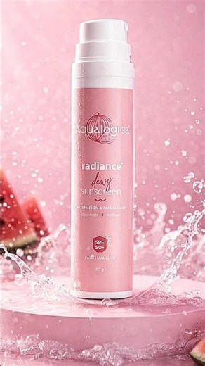 Aqualogica Radiance + DewySunscreen SPF 50+ | Watermelon & Niacinamide Glow #viral #sunscreen #sun