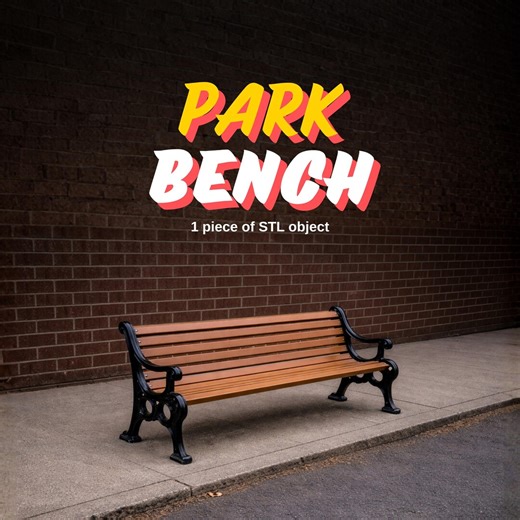 Park Bench STL 3D Printable Model Outdoor Bench Miniature Decor File - Etsy Canada