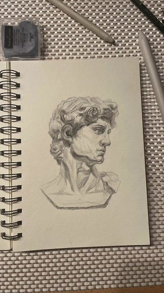 Pencil Sketch Tutorial of Michelangelo's David