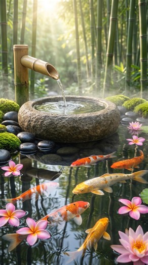 Relaxing Music for Healing + Bamboo Water Sounds 🌿 Relieves depression and tension & Nature Sounds