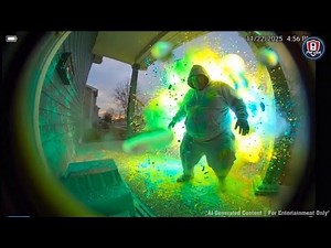 Porch Pirate ENGULFED by Glowing Paint Blast 💥✨ (Caught on Ring Camera)