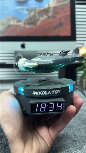 Magnetic Levitation Desktop Airplane Clock#model #toys