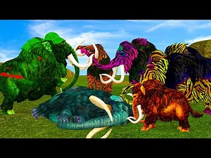 Zombie Tiger Mammoth vs Woolly Mammoth - Epic Rescue by Baby Mammoth in the Wild