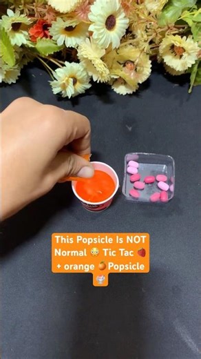 This Popsicle Is NOT Normal 😳 Tic Tac 🍓+ orange 🍊Popsicle 🍧 | #shorts #icecream #popsicle #funny